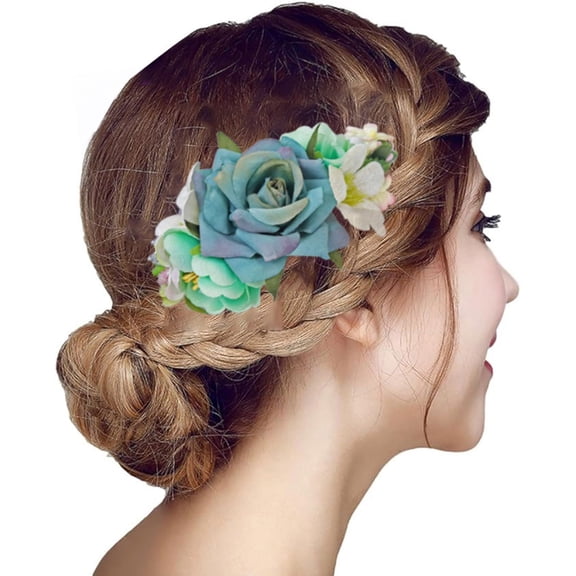 CHENge Hawaiian Flower Hair Clips for Women, Hibiscus Hair Accessories for Wedding Bridal Beach Party