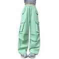 thumbnail image 1 of CHENge Jeans for Girls 12-14 High Elastic Waisted Denim Pants Modern Fit Soft Trousers Girls' Fashion,Mint Green 14-15 Years, 1 of 6