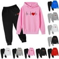 thumbnail image 1 of CHENge Junior Girls Drop Shoulder Pullover Hoodie and Jogger Pants Outfit Set Toddler to Big Kid Sizes (2T - 14-16), 1 of 4