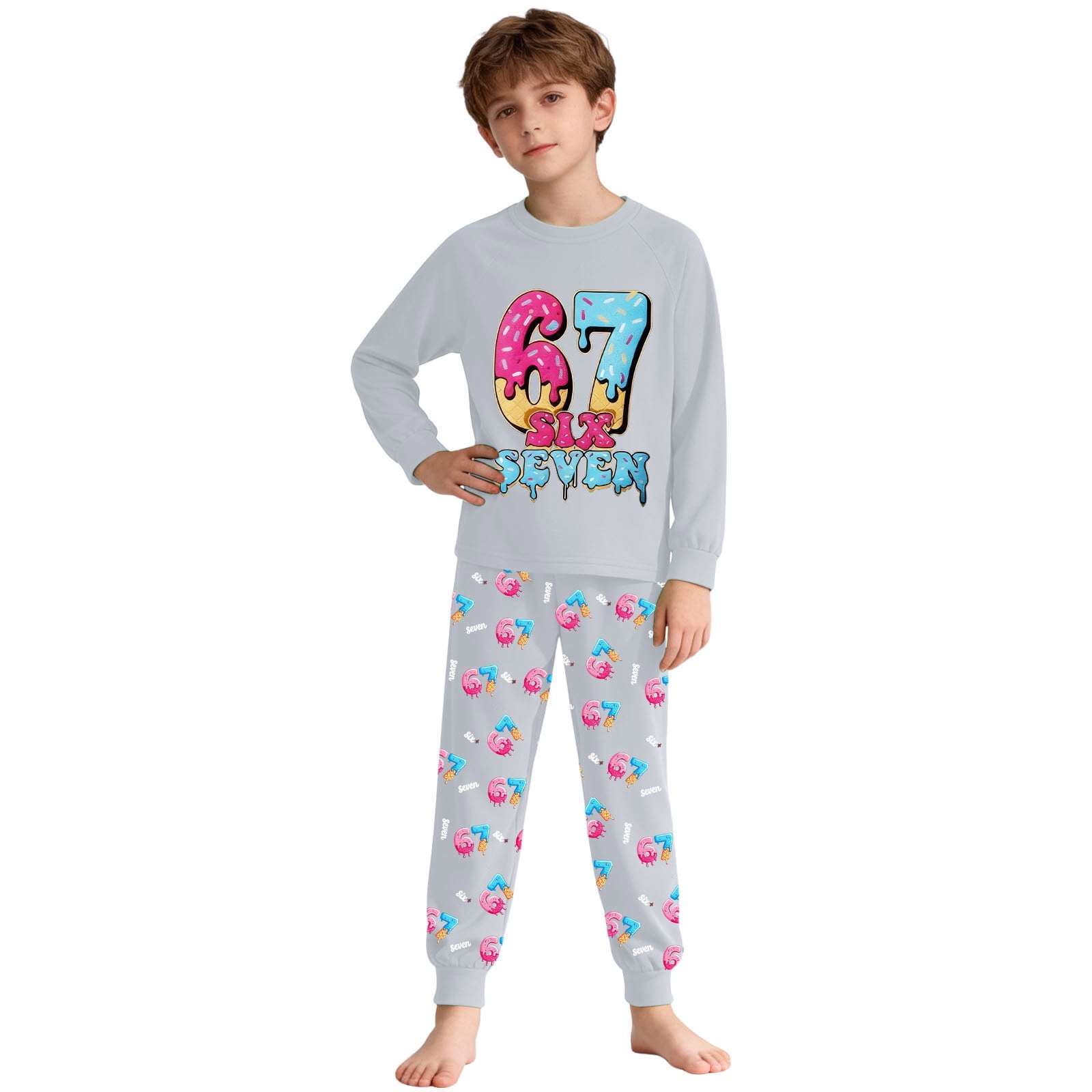 CHENge Kids 67 Meme Graphic Sleepwear Sets 2-Piece Pajamas Set Teens ...