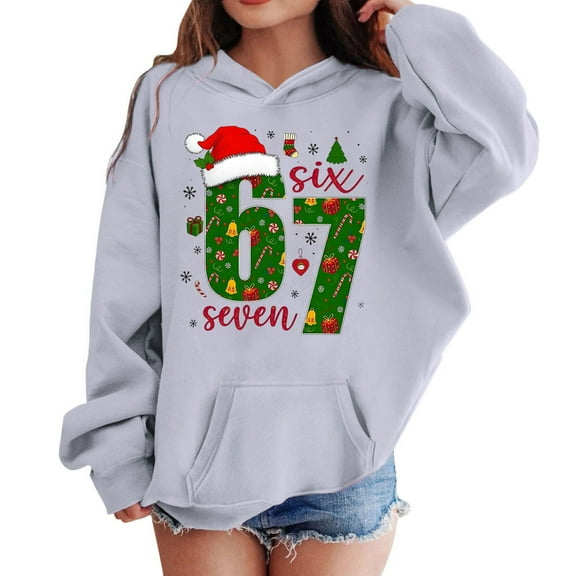 CHENge Kids 67 Sweatshirt Boys Girls Six Seven Number Printed Funny Youth Crewneck Long Sleeve Pullover Tops