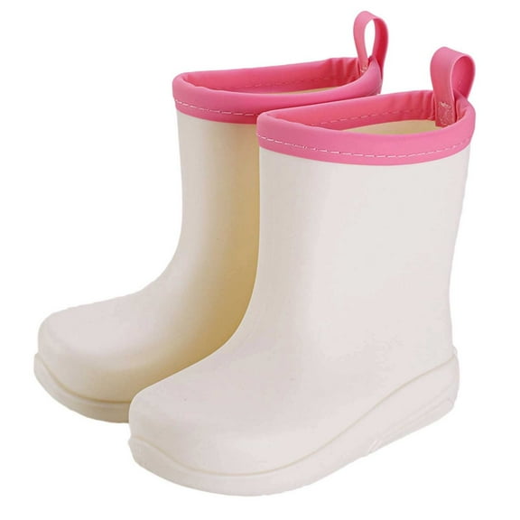 CHENge Kids Boots for Boys Girls Toddler with Elastic Ankle Sole Casual Color Blocking Eva Outdoor Shoes White Size 9-9.5 Years