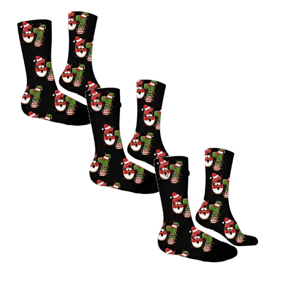 CHENge Kids Christmas Socks 3 PCS, Toddler Kids Crew Six Seven Socks for Girls Boys Xmas Holiday Meme 6 7 Socks
