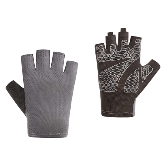 CHENge Kids Fingerless Gloves Size 6-17,Solid Color Elastic Lightweight Kids Outdoor Sports Breathable Gloves Rock Climbing Training Athletic Gear(Grey,6-8 Year)