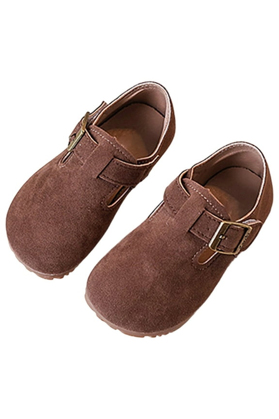 Kids Suede Shoes Spring Girls Dressy Leather Fashion Children Shoes Soft Sole for Casual Wear Indoor Outdoor