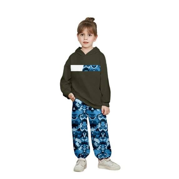 CHENge Kids Sweatsuit 3t Thermal Boys Clothes Size 6 Little Boy Outerwear Clothing Sets(Dark Green-b,13-14 Years)