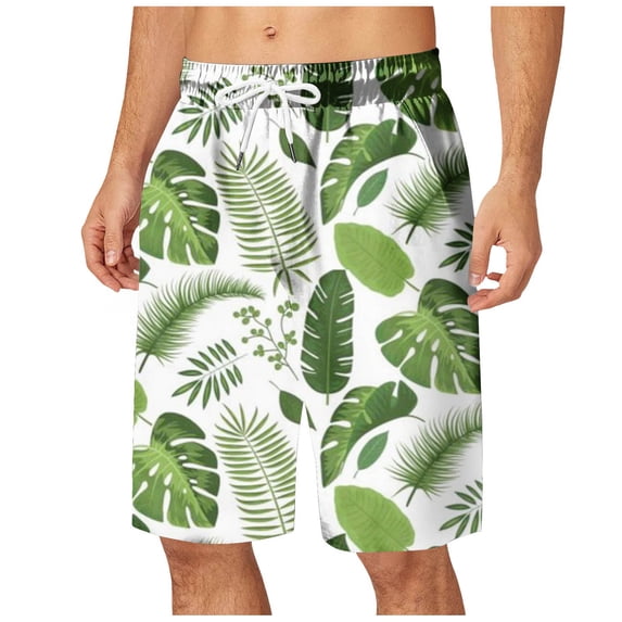 CHENge Men Beach Shorts Retro Athletic Palm Tree Print Quick Dry Surf Board Shorts with Pockets Upf 50+ Sun Protection Mens Summer Clothes