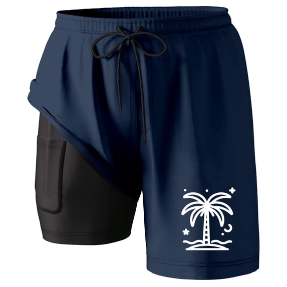 CHENge Men Plus Size Beach Shirt Casual Retro Tropical Print Quick Dry Spring Break Swim Trunks with Soft Mesh Lining Anti-Chafe Mens Summer Clothes