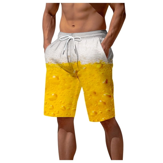 CHENge Men Plus Size Swim Trunks Slim Fit Floral Swim Trunks Quick-Dry 4th Of July Swim Trunks with Pockets Anti-Chafe Mens Summer Clothes