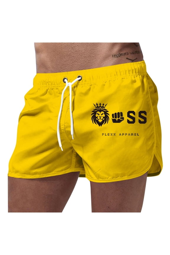 Men Swim Shorts Long Slim Fit Tropical Print Quick-Dry Beach Swimming Shorts with Pockets Upf 50+ Sun Protection Swimwear Bathing Suits