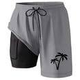 thumbnail image 1 of CHENge Men's Board Shorts No Liner Retro Athletic Palm Tree Print Quick-Dry 4th Of July Swim Trunks with Compression Liner Stretch Fabric Fishing Shorts for Men, 1 of 5