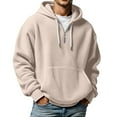 thumbnail image 1 of CHENge Men's Work Hoodies, Water Resistant Hooded Sweatshirt, Heavyweight Quarter Zip Winter Insulated Pullover, 1 of 4