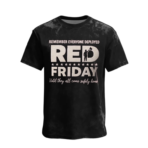 CHENge Men's R.E.D Friday Shirt On Friday We Wear Red Military Remember Everyone Deployed Unisex-Adults US Flag Classic Fit Short Sleeve T-Shirt