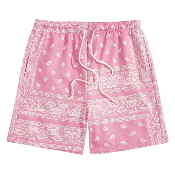 CHENge Men's Swim Trunks 9 Inch Loose Fit Palm Tree Print Quick-Dry Spring Break Swim Trunks with Pockets Upf 50+ Sun Protection Beach Shorts Bathing Suits