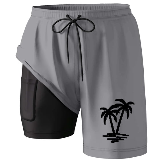 CHENge Men's Swimwear Lightweight Floral Swim Trunks Quick Dry Vacation Beach Shorts with Soft Mesh Lining Upf 50+ Sun Protection Swimwear Bathing Suits