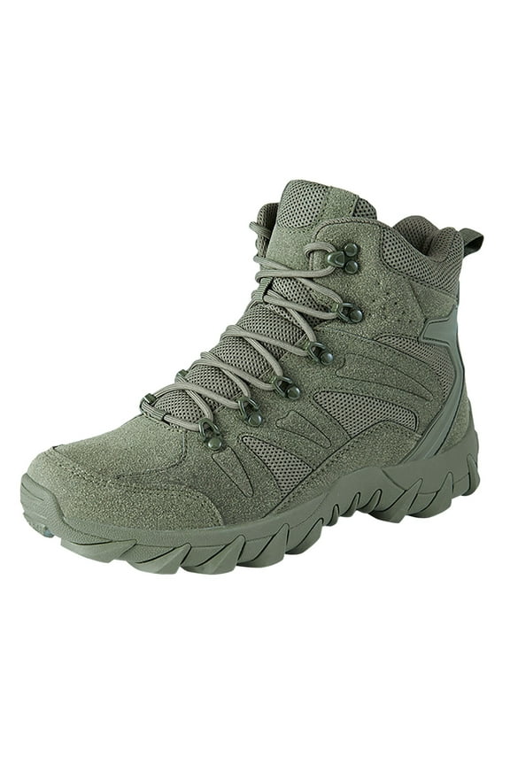 Mens Snow Boots Size 11 Knee High Round Toe Flat Soft Sole Breathable Shorts Pull-On Black Cowboy Booties(Green,8.5)