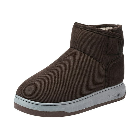 CHENge Mens Snow Boots Size 13 Ankle-High Pointed Toe Flat Soft Sole Cute Printed Casual Brown Cowboy Booties(Brown,11.5)