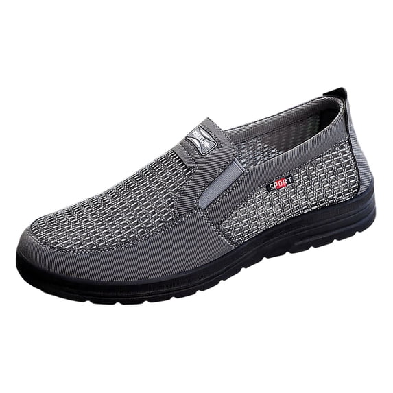 CHENge Mens White Sneakers Casual Classic Lightweight Arch Support Zero Drop Mens Work Shoe Athletic Gym Workout Cross Training Mesh Sneakers