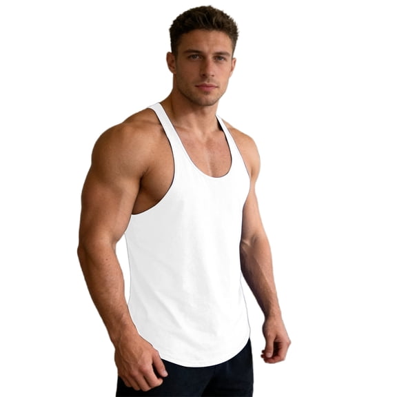 CHENge Mens Workout Tank Tops Fitness Bodybuilding Sleeveless Gym Muscle Stringer Shirts