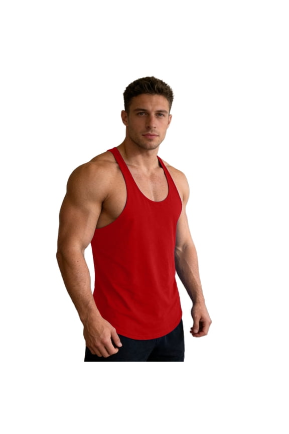 Mens Workout Tank Tops Fitness Bodybuilding Sleeveless Gym Muscle Stringer Shirts