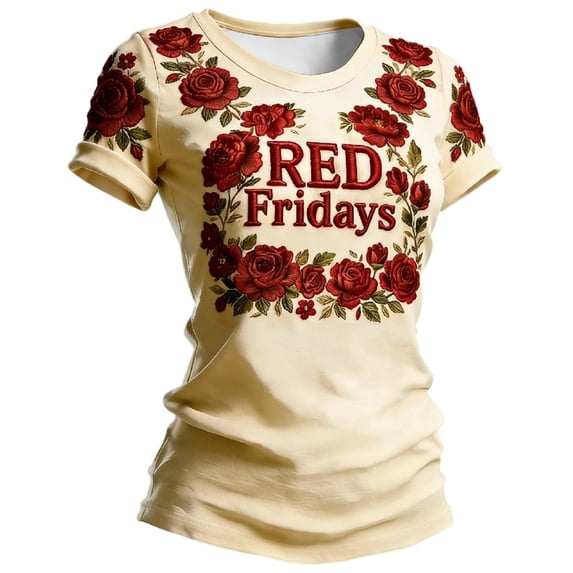 CHENge On-Friday We Wear Red R.E.D Friday Remember Everyone Deployed Women's US Flag T-Shirt Black Small Classic Fit Short Sleeve