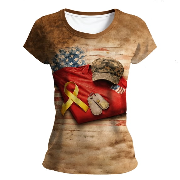 CHENge On-Friday We Wear Red R.E.D Friday Remember Everyone Deployed Women's US Flag T-Shirt Black Small Classic Fit Short Sleeve