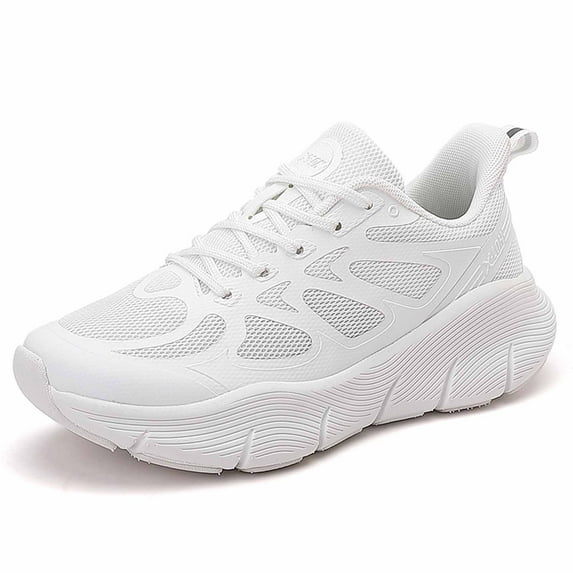 CHENge Platform Sneakers for Women Sequins Design Thick Skids-Resistants Thick Sports Footwear Women Fall Shoes Size 11(White,8)