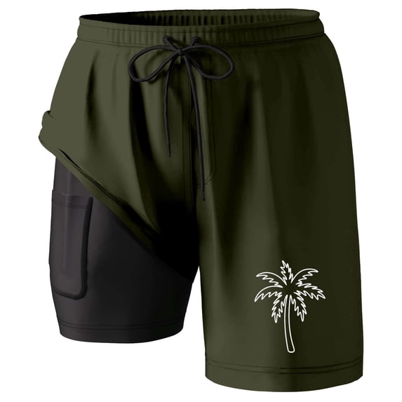 CHENge Plus Size Beach Shorts Loose Fit Floral Swim Trunks Quick Dry Beach Swimming Shorts with Liner Stretch Fabric Swimwear Bathing Suits
