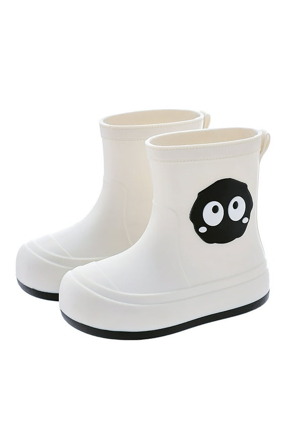Rain Boots Toddler Boy Girl Ankle Fashion Lightweight Cute Prints Fashion Lightweight Outdoor Rainboot White Size 11-12 Years