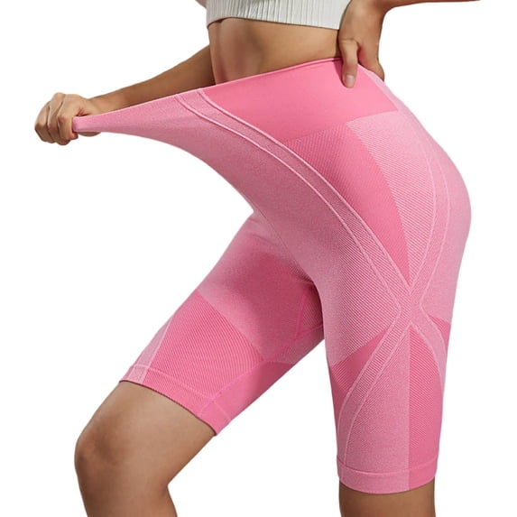 CHENge Running Shorts for Women Seamless Running High Waisted Athletic Shorts Tummy Control Compression Long Workout Short