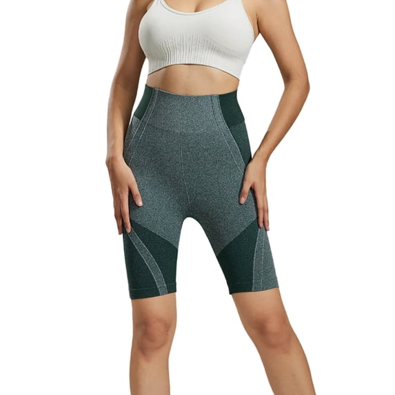 CHENge Running Shorts for Women Seamless Running High Waisted Athletic Shorts Tummy Control Compression Long Workout Short