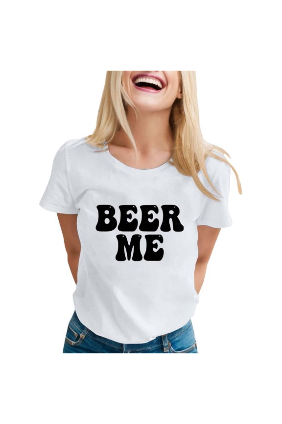 Shirts for Women Graphic Tees Round Neck Half Sleeve Oversized Breathable Tops for Women Color Block Tops Casual Loose Drop Shoulder Work Business Tees