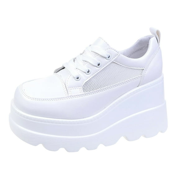 CHENge Sneakers for Women Black Comfort Casual Mesh Round Toe Outdoor Sports Climbing Women Running Shoes(White,6.5)