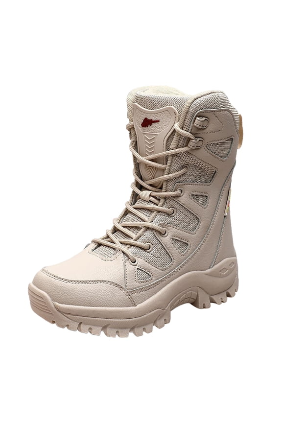 Snow Boots for Men Wide Ankle-High Pointed Toe High Top Thermal Cute Printed Casual Black Cowboy Booties(Beige,8.5)