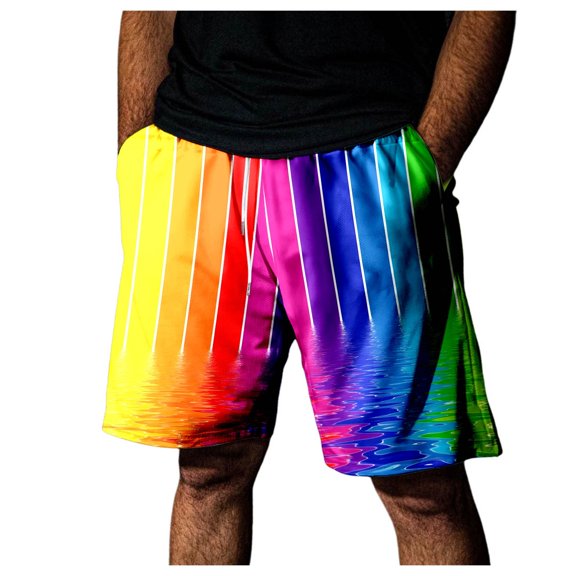 CHENge Swim Shorts men Lightweight Palm Tree Print Quick Dry Surf Board Shorts with Pockets Anti-Chafe Swimwear Bathing Suits