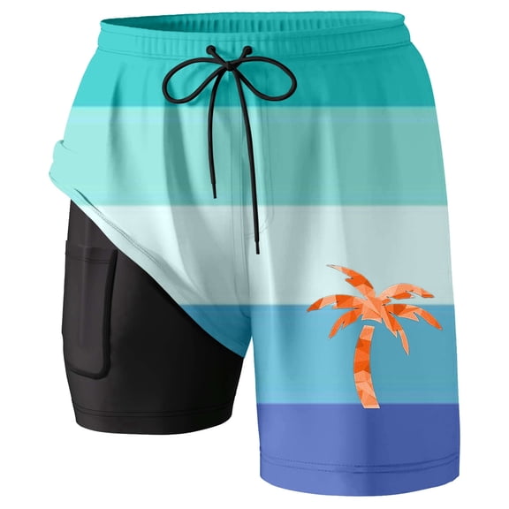 CHENge Swim Trunks 5 Inch Fashion Funny/novelty Print Quick Dry Vacation Beach Shorts with Soft Mesh Lining Stretch Fabric Beach Wear