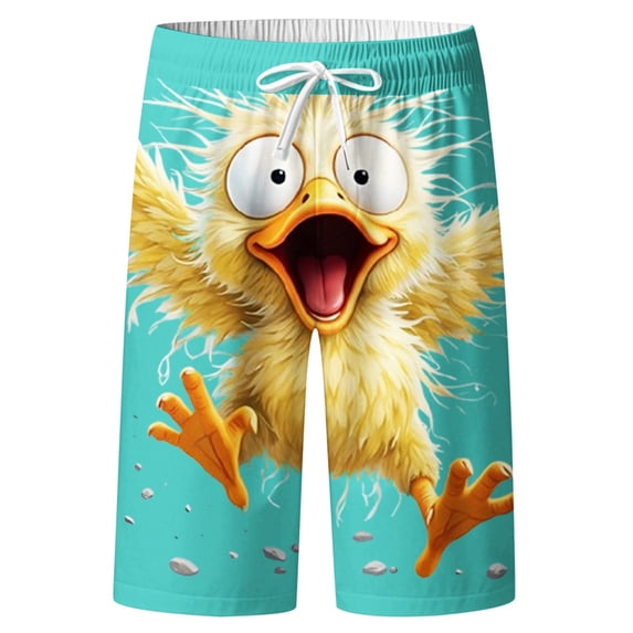 CHENge Swim Trunks Men 7 Inch Casual Tropical Print Quick Dry Beach Swimming Shorts with Pockets Upf 50+ Sun Protection Swimwear Bathing Suits