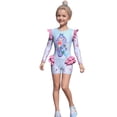 thumbnail image 1 of CHENge Toddler Swimsuit Girl 2t Ruffle Tropical Lightweight Upf 50+ Uv Sun Protection Dual Crossback Straps Girl's One Piece Swimwear 9-16y, 1 of 8