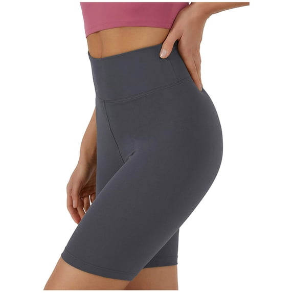 CHENge Tummy Control Yoga Shorts - Women Stretchy High Waist Comfy Workout Running Shorts Long Leg Compression Biker Shorts