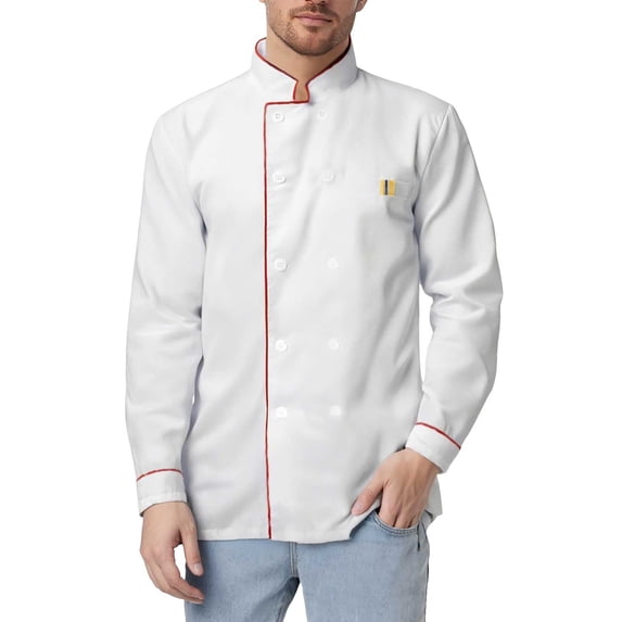 CHENge Unisex Chef Coat Long Sleeves Classic Double- Kitchen Chef Uniform