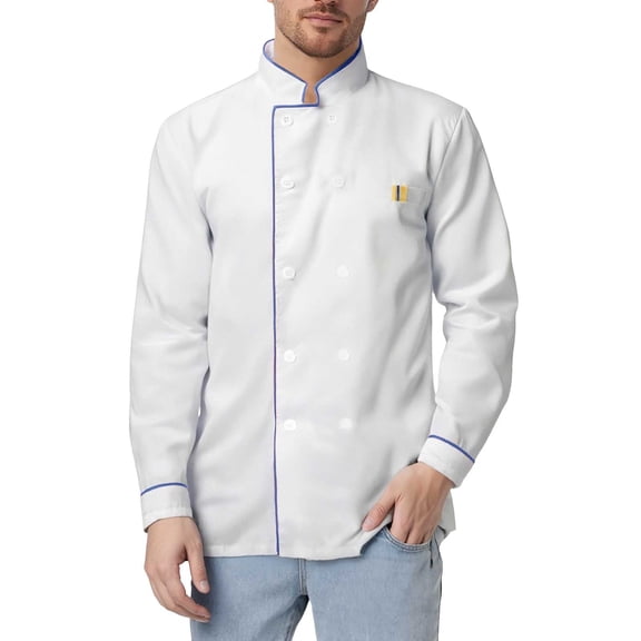 CHENge Unisex Chef Coat Long Sleeves Classic Double- Kitchen Chef Uniform