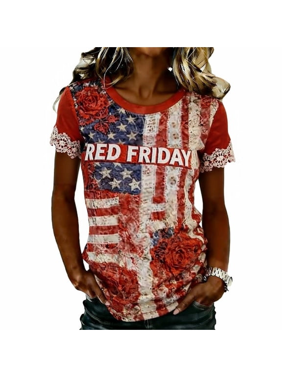 Unisex-Womens R.E.D Friday Classic Short Sleeve Remember Everyone Deployed Veteran T-Shirt