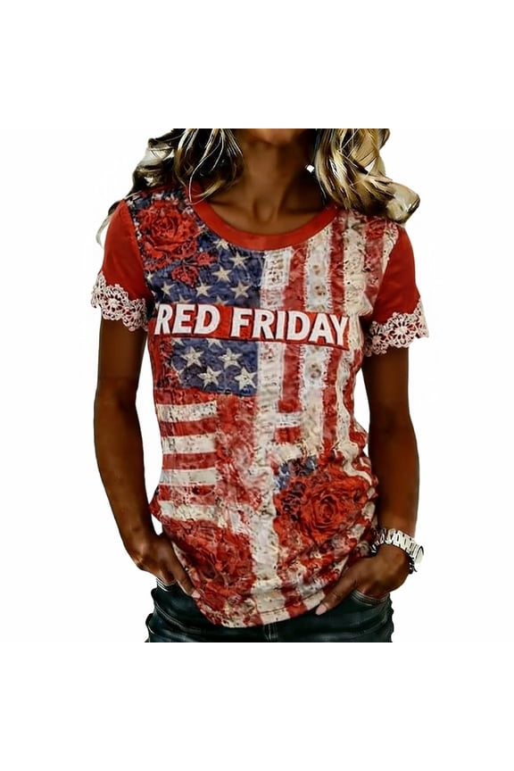 Unisex-Womens R.E.D Friday Classic Short Sleeve Remember Everyone Deployed Veteran T-Shirt