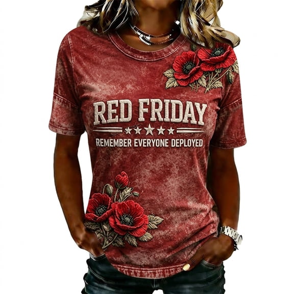CHENge Unisex-Womens R.E.D Friday Classic Short Sleeve Remember Everyone Deployed Veteran T-Shirt