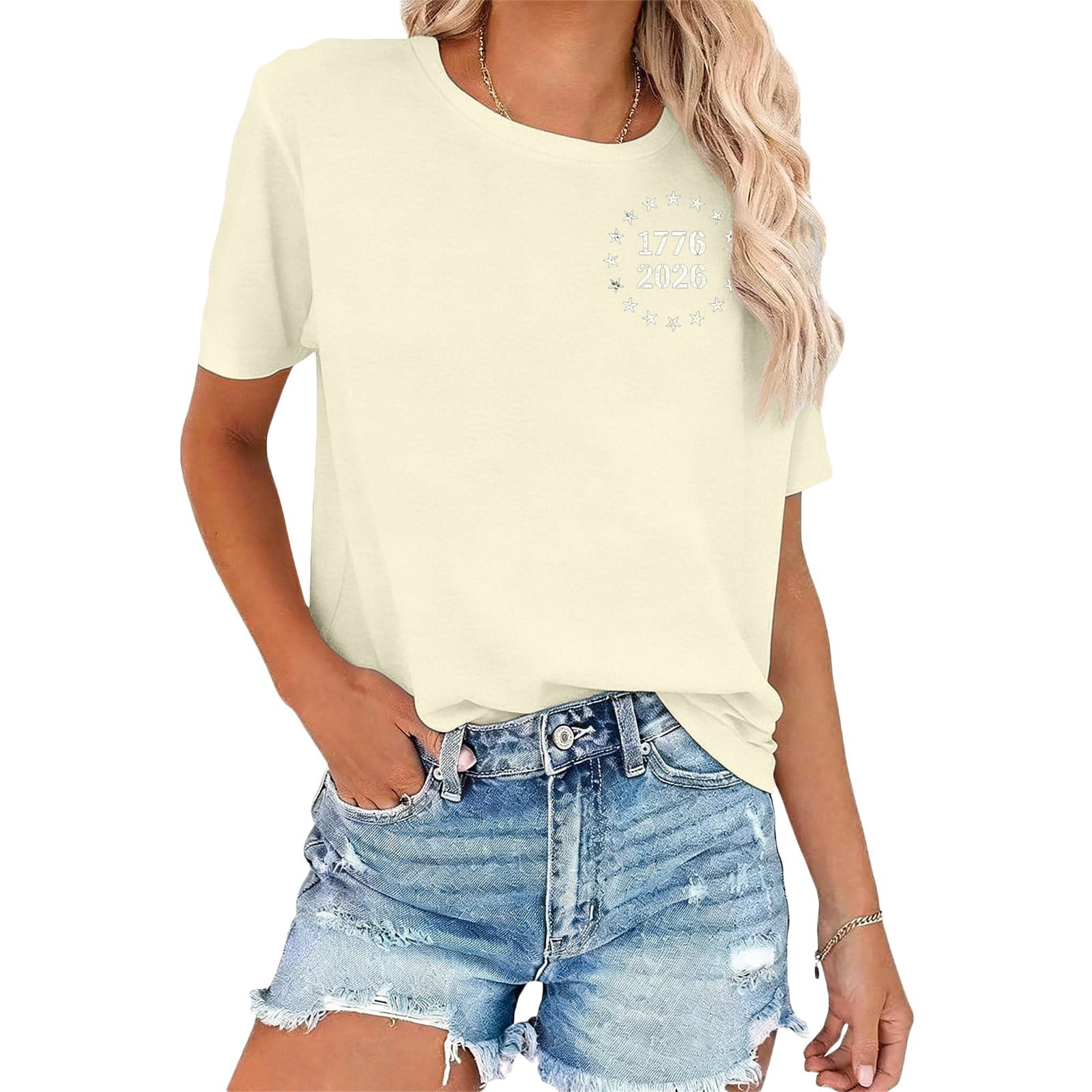 CHENge Women 250 Years 1776-2026 Vintage American Flag Graphic Tee ...