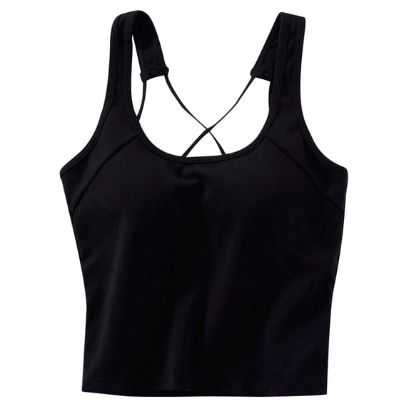 CHENge Women Workout Tops Sleeveless Tank Tops with Built for Women Open Back Basic Undershirt Sleeveless Shirts Plus Size Gym Clothes