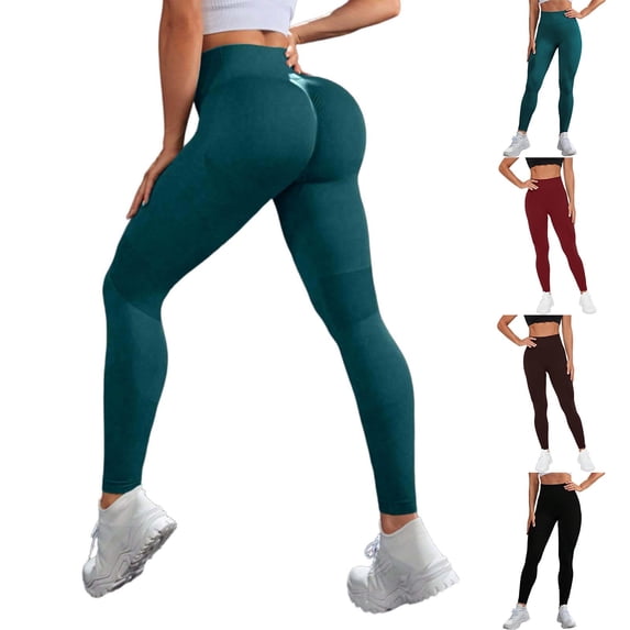 CHENge Women's Capri Pants Slim Fit Soft & Lightweigh Scrunch Tummy Control Yoga Pants for Workout Gym Black Leggings Plus Size