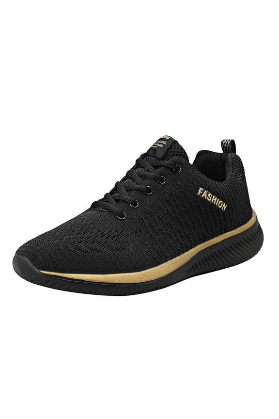 Women's Fashion Sneakers Comfort Elastic Motion Control Thick Sports Footwear Women Fall Shoes Size 10(Gold,8.5)