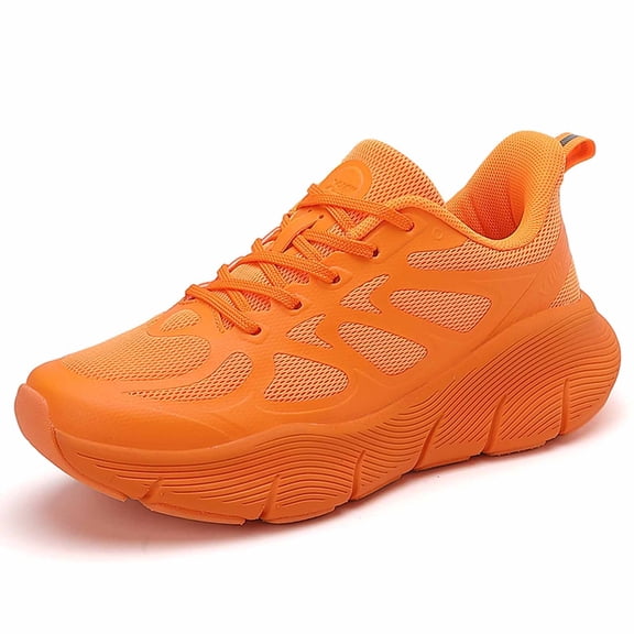 CHENge Women's Fashion Sneakers Fashion Comfort Thick Oil-Resistants Cycling Outdoor Sports Running Shoes for Women(Orange,7)