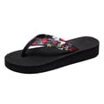 thumbnail image 1 of CHENge Women’s Floral Print Wedge Flip Flops, Comfortable Platform Thong Sandals, Non-Slip Cushioned Summer Beach Slippers for Vacation & Daily Wear, 1 of 6
